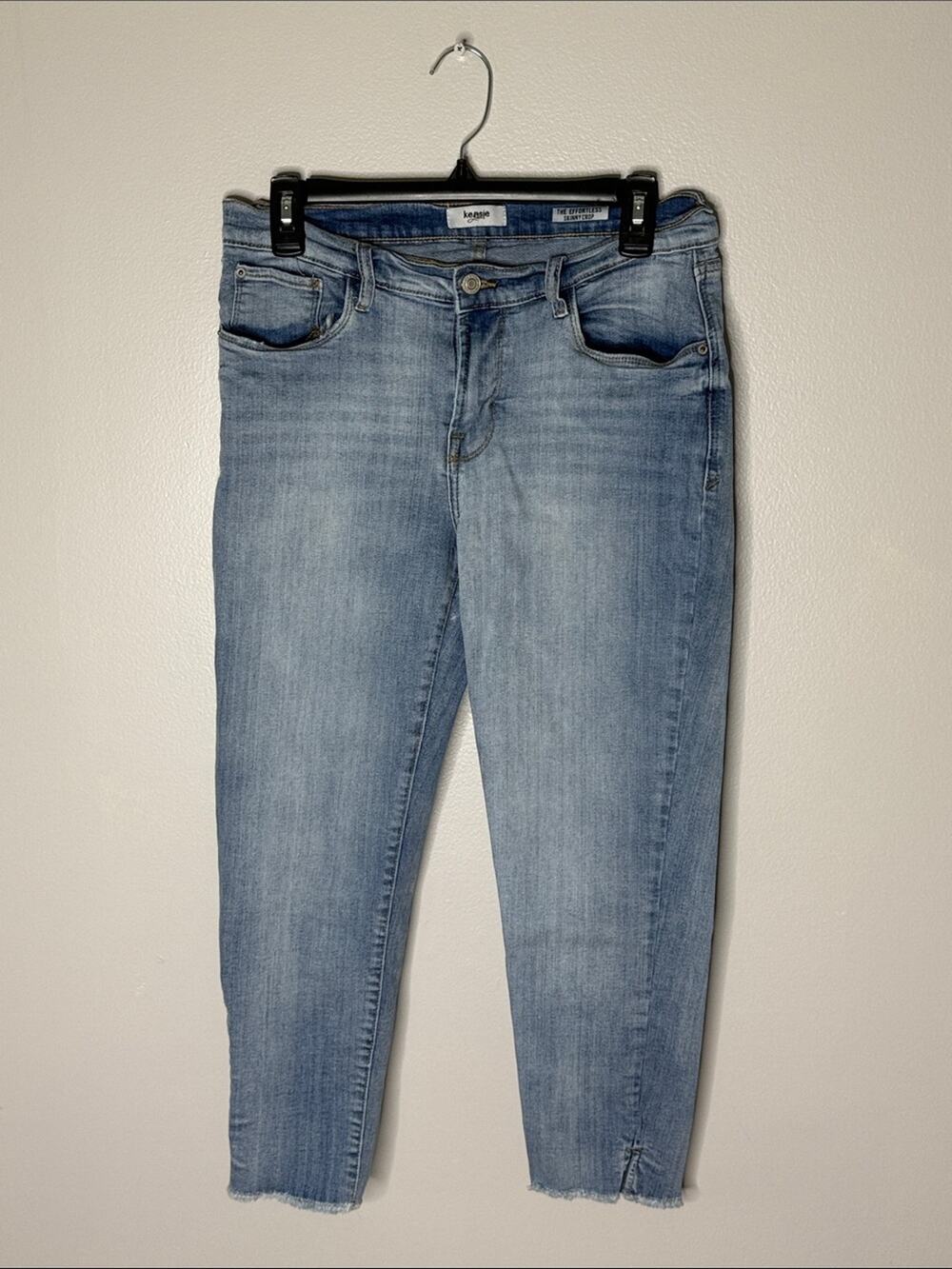 Kensie The Effortless Skinny Crop Light Blue Ankle Skinny Jeans Size 10